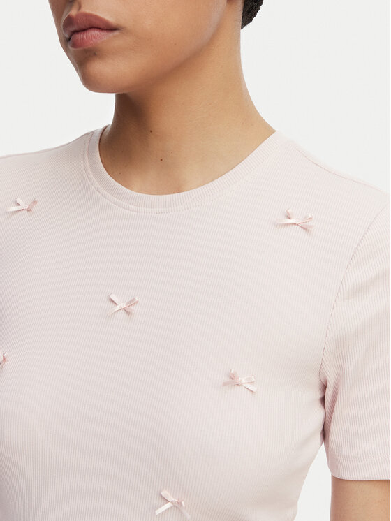 ONLY ONLY Camiseta Femke 15369336 Rosa claro Slim Fit