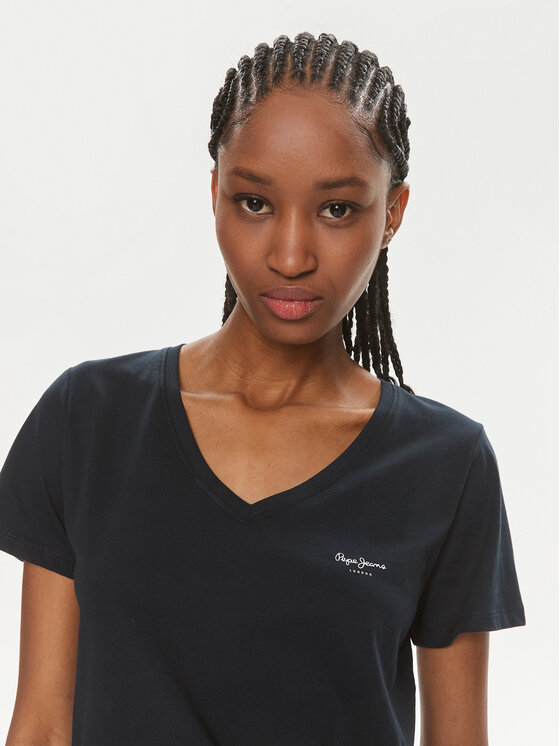 Pepe Jeans Pepe Jeans Футболка Lorette V Neck PL505826 Cиній Regular Fit