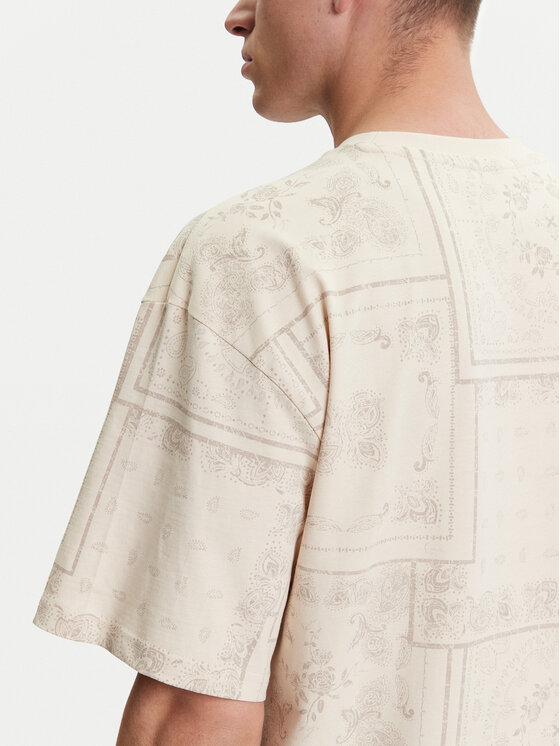 Karl Kani Karl Kani T-shirt Small Signature Paisley PD00005342 Beige Relaxed Fit