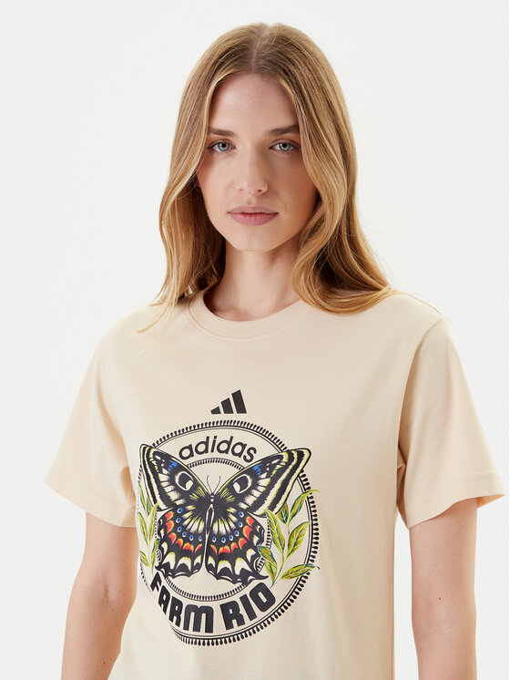 adidas adidas Футболка FARM Graphic JL8614 Бежевий Regular Fit