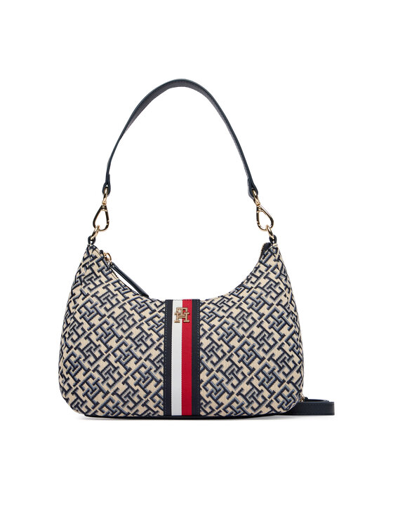 Tommy Hilfiger Borsetta Tommy Hilfiger Th Jacquard Ess Shoulder Bag AW0AW19331 Blu