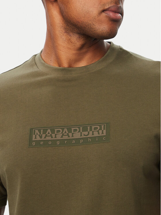 Napapijri Napapijri Футболка S-Box Logo NP0A4IFL Хакі Regular Fit