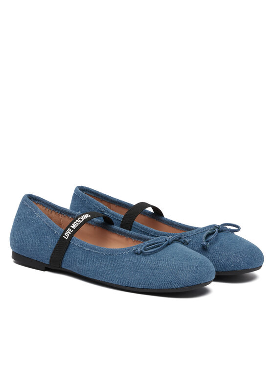 LOVE MOSCHINO Baleriny LOVE MOSCHINO JA11121G1OJO5700 Niebieski