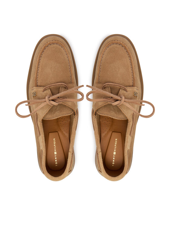Tommy Hilfiger Mokaszin Tommy Hilfiger Light Suede Boat Shoe FW0FW09337 Barna
