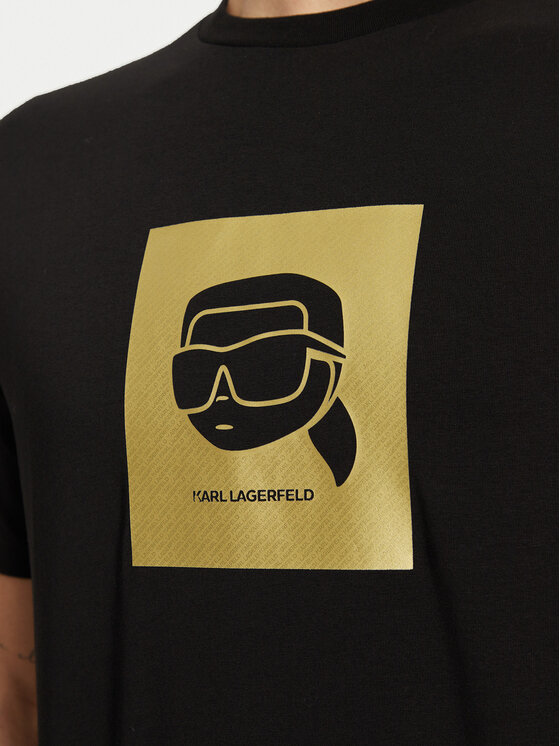 KARL LAGERFELD KARL LAGERFELD Marškinėliai 755460 551235 Juoda Regular Fit