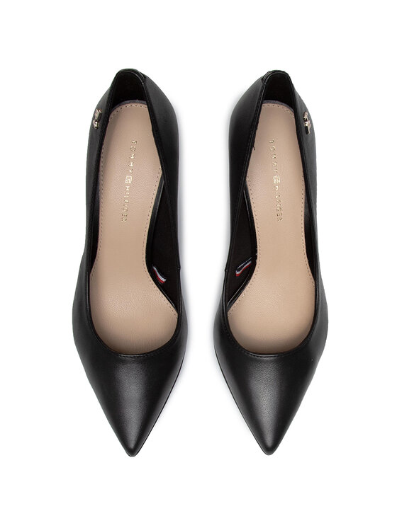 Tommy Hilfiger Bateliai Tommy Hilfiger Feminine Leather High Heel Pump FW0FW04870 Juoda