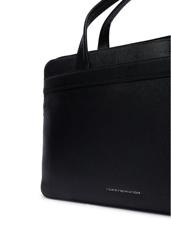 Tommy Hilfiger Nešiojamo kompiuterio krepšys Tommy Hilfiger Th Business Leather Computer Bag AM0AM14731 Juoda