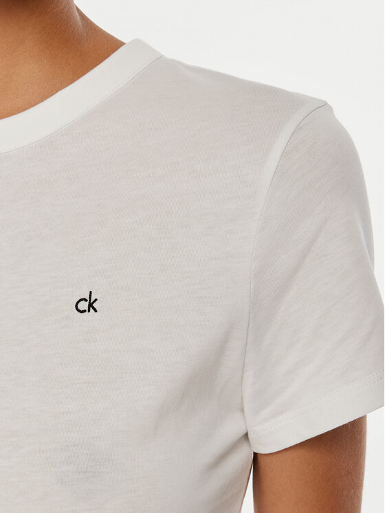 Calvin Klein Calvin Klein T-Shirt Emb Graphic K20K208061 Λευκό Slim Fit