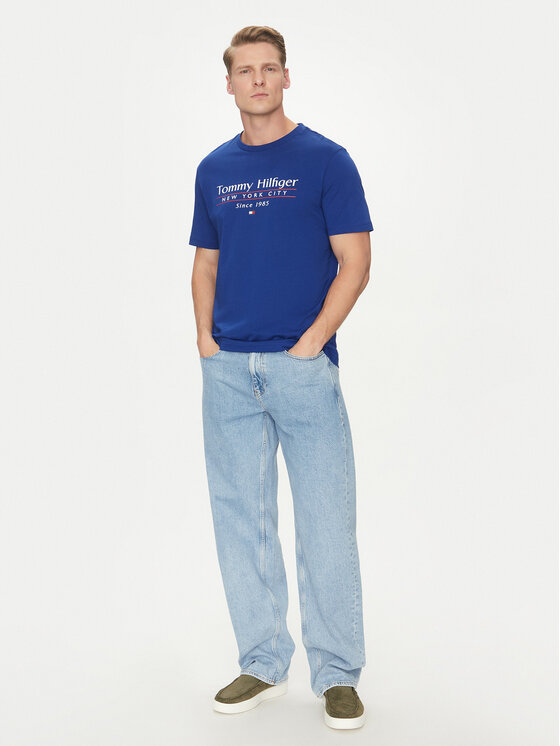 Tommy Hilfiger Tommy Hilfiger T-shirt Center Stack MW0MW38621 Blu Regular Fit