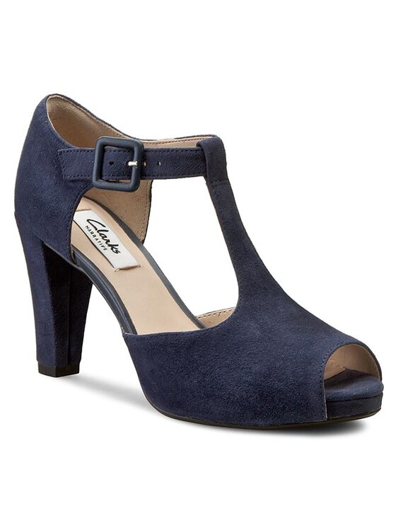 Clarks Nizki čevlji Clarks Kendra Flower 261145784 Mornarsko modra