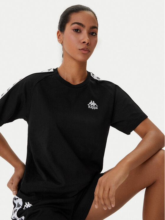 Kappa Kappa Camiseta Banda Adi 371U6WW Negro Regular Fit