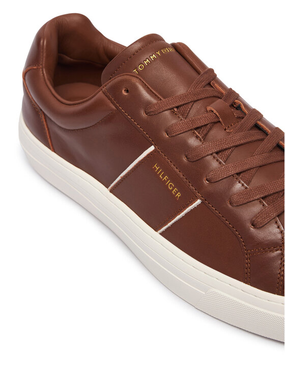 Tommy Hilfiger Sportcipők Tommy Hilfiger Dress Casual Leather Sneaker FM0FM05989 Barna