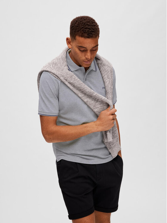 Selected Homme Selected Homme Поло 16087840 Сірий Regular Fit