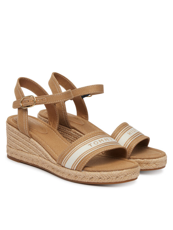 Tommy Hilfiger Espadrilles Tommy Hilfiger Mid Wedge Espad Webbing FW0FW09230 Bēšs