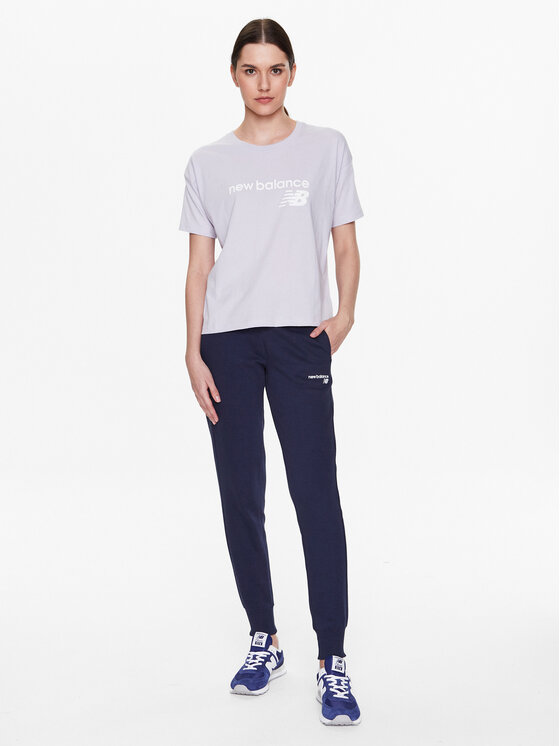 New Balance New Balance Póló Stacked WT03805 Lila Relaxed Fit