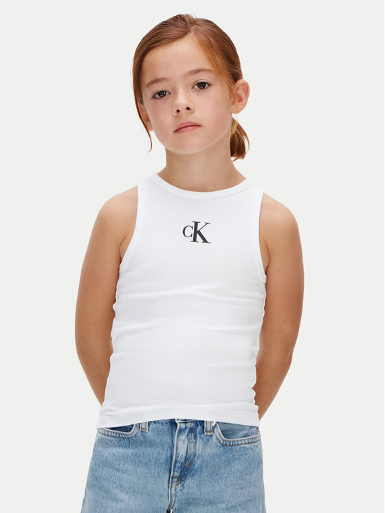 Calvin Klein Jeans Calvin Klein Jeans Top LVCKSJB10G Blanco Slim Fit