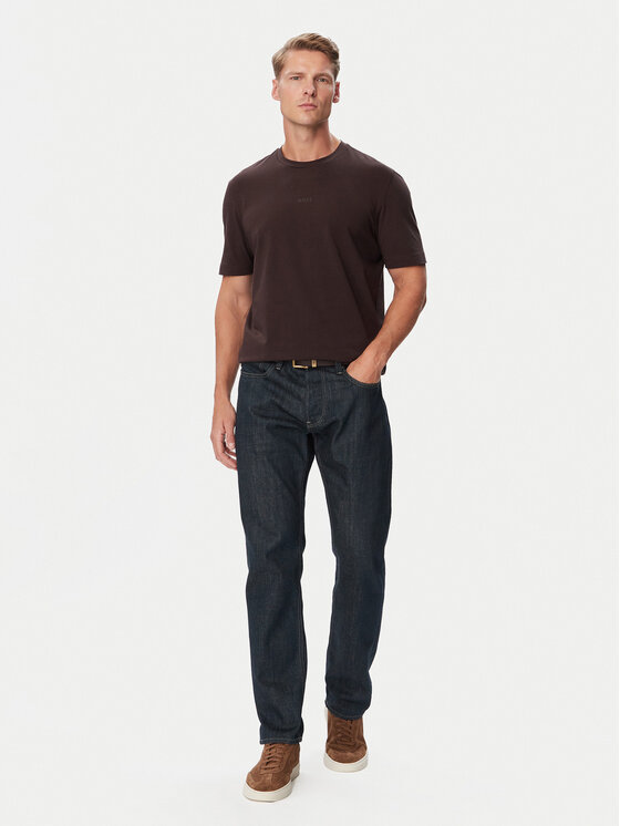 BOSS BOSS Camiseta 50473278 Marrón oscuro Regular Fit