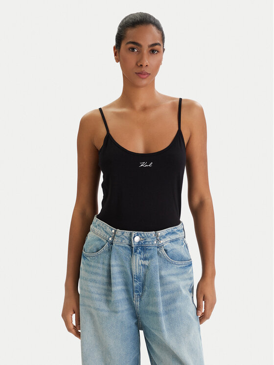 KARL LAGERFELD KARL LAGERFELD Conjunto de tops B1W47021 Negro Slim Fit