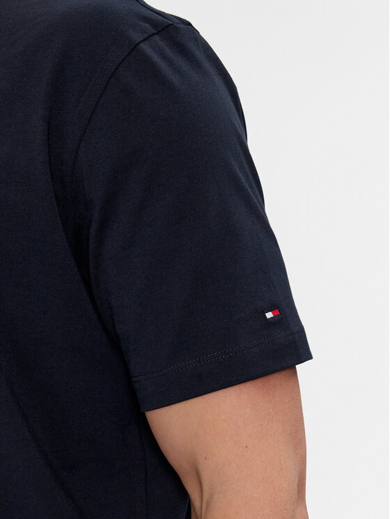 Tommy Hilfiger Tommy Hilfiger T-shirt Script Logo Tee MW0MW33691 Tamnoplava Regular Fit