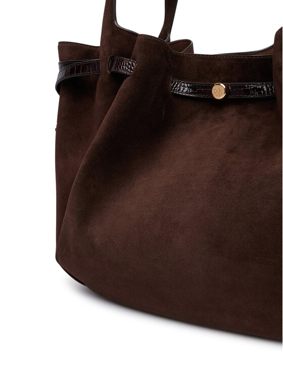 Tory Burch Borsetta Tory Burch Romy Suede Tote 186348 Marrone