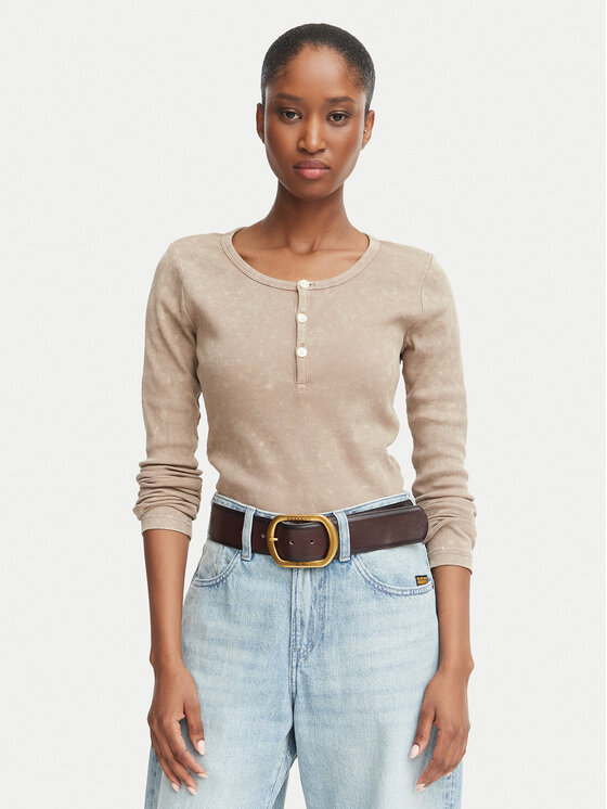 G-STAR G-Star Blúz Vintage D29966-E800 Sötét bézs Slim Fit