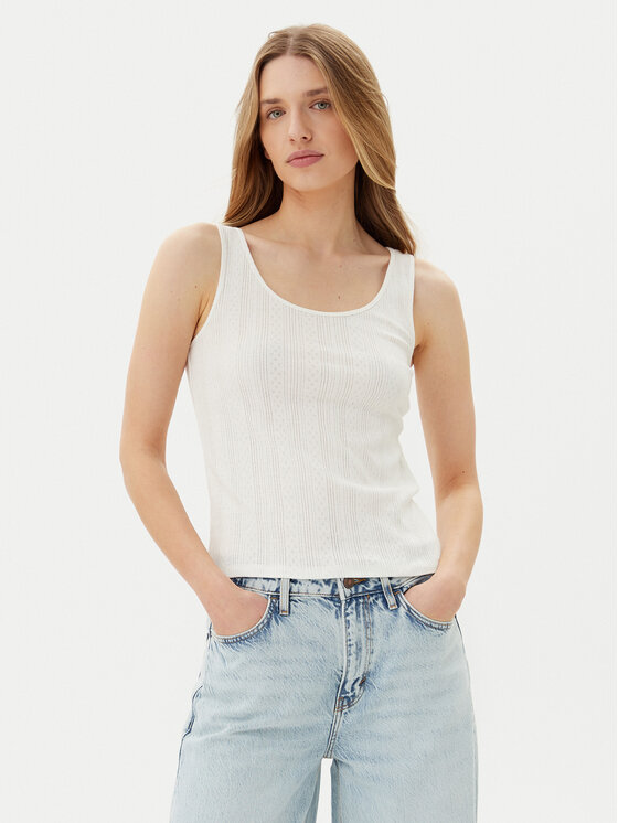 Pieces Pieces Top Fia 17155482 Blanco Slim Fit