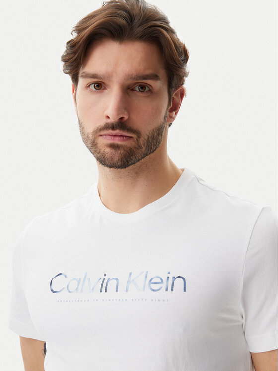 Calvin Klein Calvin Klein T-shirt Satin Bonded Logo K10K114162 Bianco Regular Fit