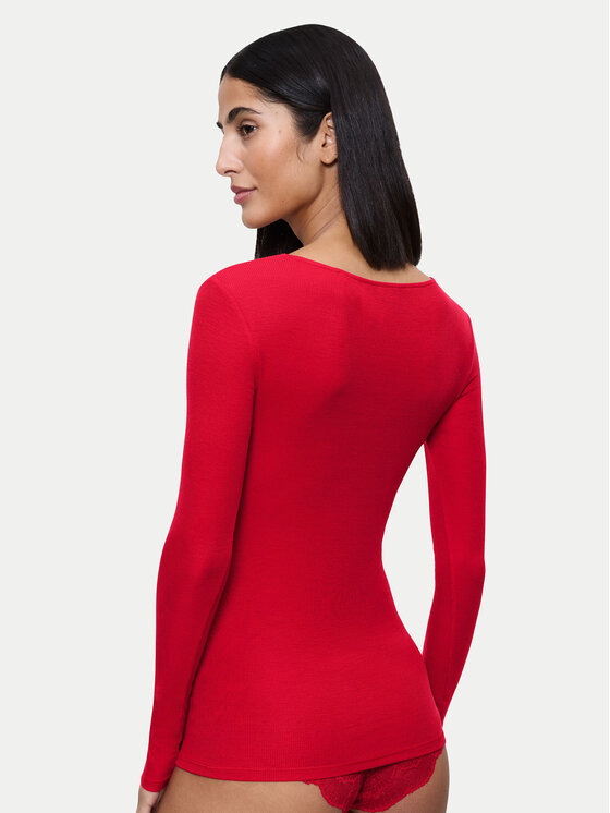 Triumph Triumph Μπλουζάκι πιτζάμας Bauty Layers 10225060 Κόκκινο Slim Fit