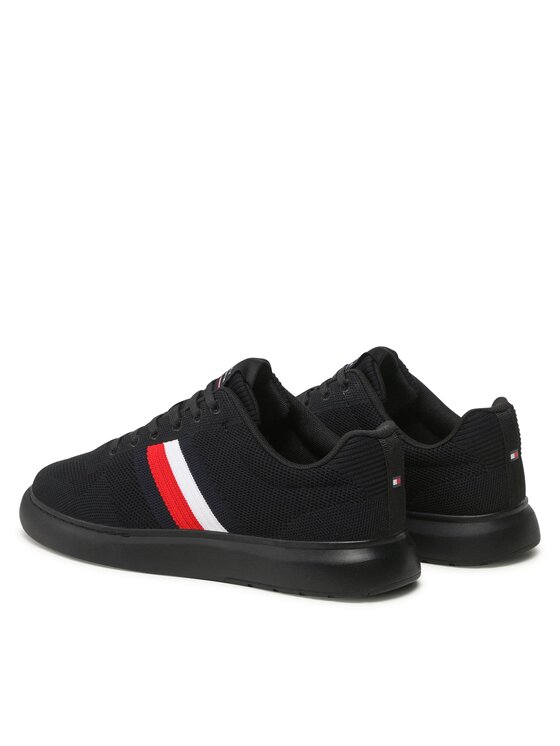 Tommy Hilfiger Sportcipők Tommy Hilfiger Lightweight Cupsole Knit Stripes FM0FM04587 Fekete