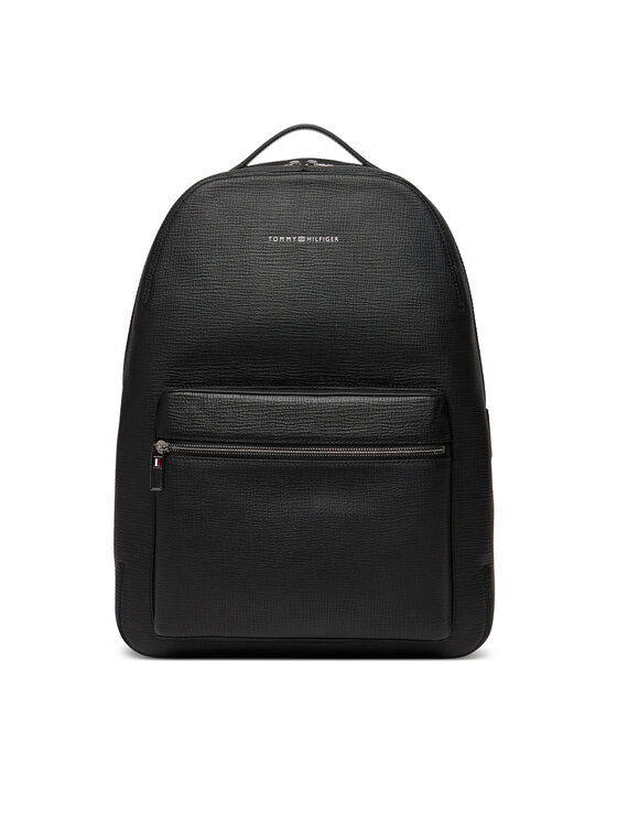 Tommy Hilfiger Batoh Tommy Hilfiger Th Business Leather Backpack AM0AM13641 Černá