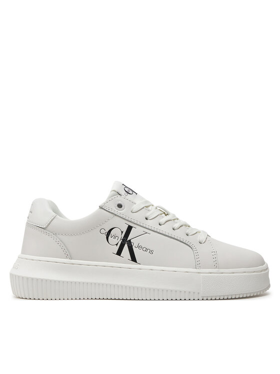 Calvin Klein Jeans Laisvalaikio batai Calvin Klein Jeans Chunky Cupsole Laceup Mon Lth Wn YW0YW00823 Balta