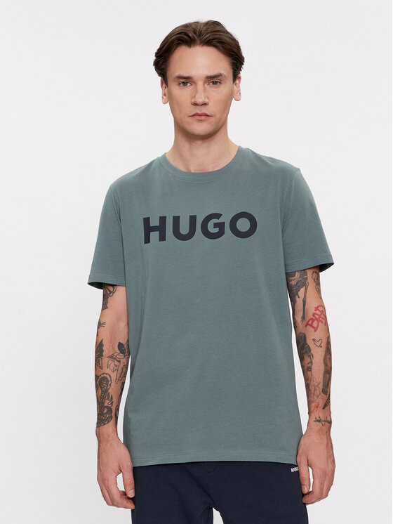 HUGO Hugo T-shirt Dulivio 50467556 Verde Regular Fit