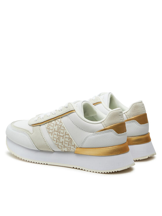 Tommy Hilfiger Sneakersy Tommy Hilfiger Lux Monogram Runner FW0FW08387 Biały