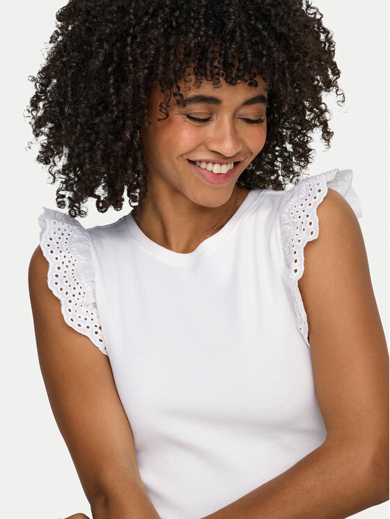 ONLY ONLY Top Mathilda 15308890 Blanco Regular Fit