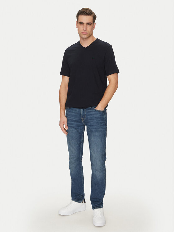 Tommy Hilfiger Tommy Hilfiger Majica Essential V-Neck Tee MW0MW39249 Mornarsko modra Regular Fit