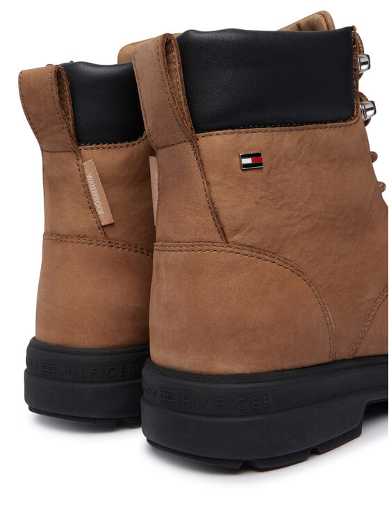 Tommy Hilfiger Ghete Tommy Hilfiger Th Flag Resistant Lace-Up Boot FW0FW09576 Bej