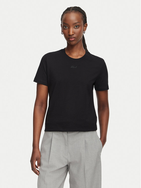 KARL LAGERFELD KARL LAGERFELD Camiseta B2W17094 Negro Regular Fit