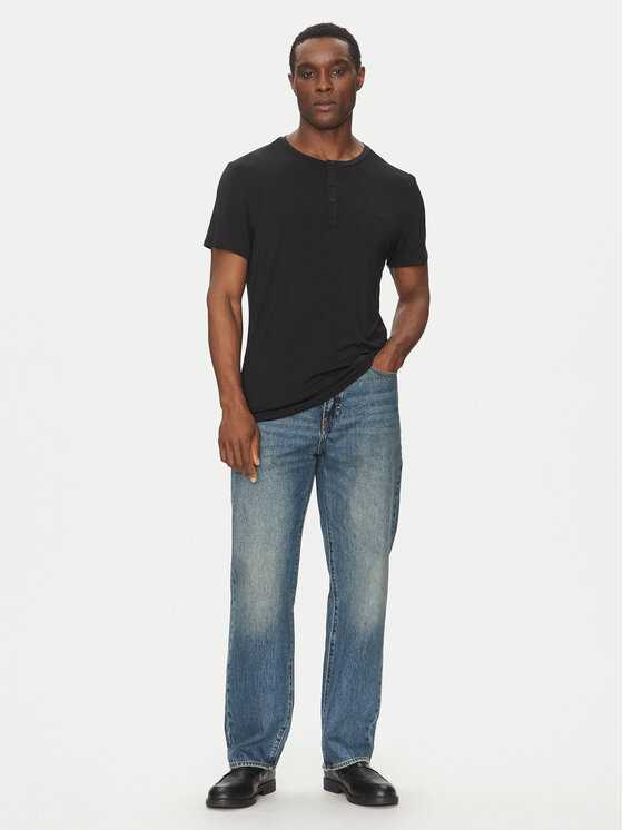 Calvin Klein Underwear Calvin Klein Underwear T-Shirt Henley LV00NM2803 Μαύρο Regular Fit