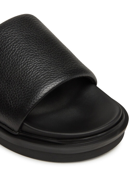 Calvin Klein Jeans Şlapi Calvin Klein Jeans Flat Molded Slide Sandal Lth YM0YM01225 Negru