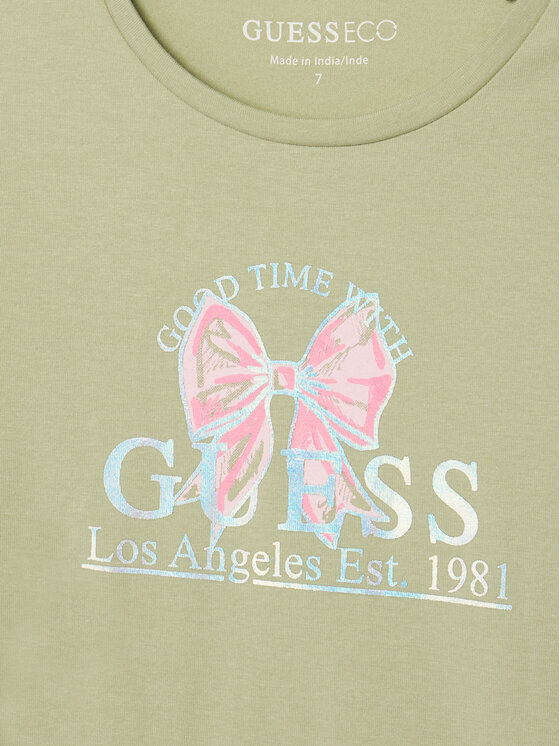 Guess Guess Camiseta J6GI28 K6YW4 Verde claro Regular Fit