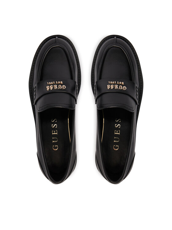 Guess Loafersy Guess FLFYAM LEA14 Czarny