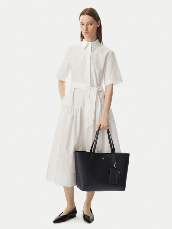 Tommy Hilfiger Ročna torba Tommy Hilfiger Th Icon Tote AW0AW18724 Črna