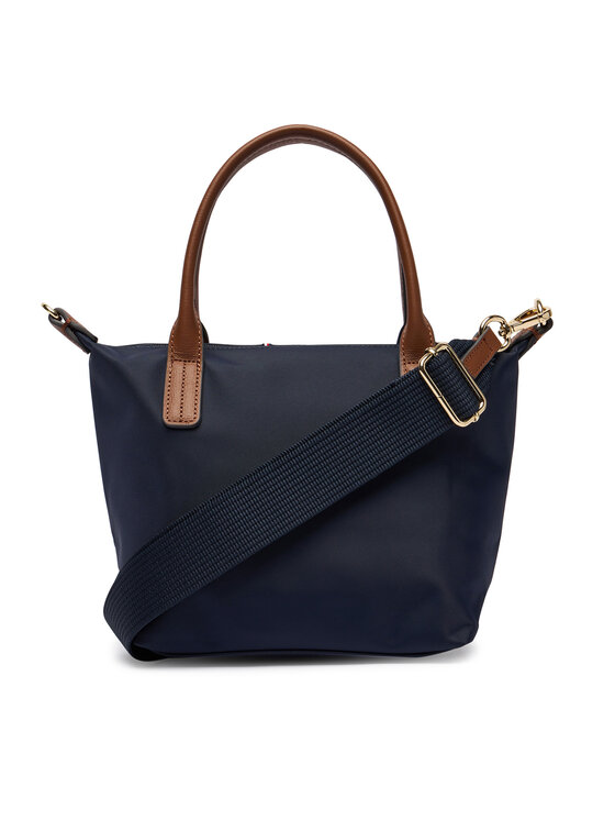 Tommy Hilfiger Rankinė Tommy Hilfiger Popette Mini Tote Corp AW0AW17707 Tamsiai mėlyna