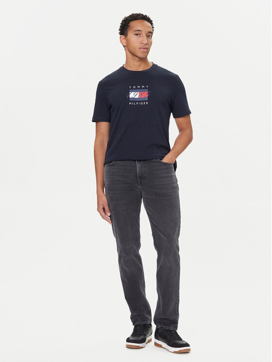 Tommy Hilfiger Tommy Hilfiger Camiseta Linear Flag MW0MW41338 Azul marino Regular Fit
