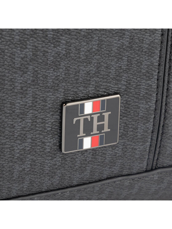 Tommy Hilfiger Nešiojamo kompiuterio krepšys Tommy Hilfiger Coated Canvas Slim Mono Comp Bag AM0AM05036 Juoda