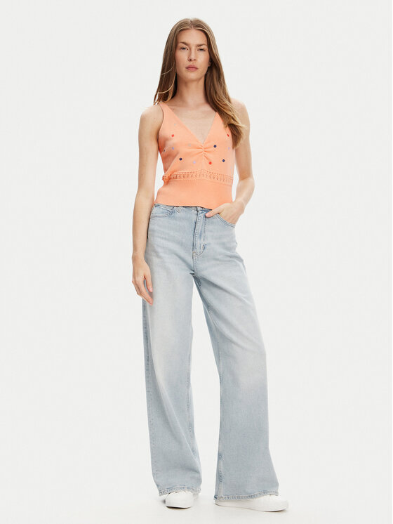 United Colors Of Benetton United Colors Of Benetton Top 10C1EH01A Oranžna Regular Fit