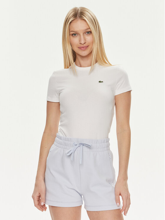Lacoste Lacoste Marškinėliai TF7218 Balta Slim Fit