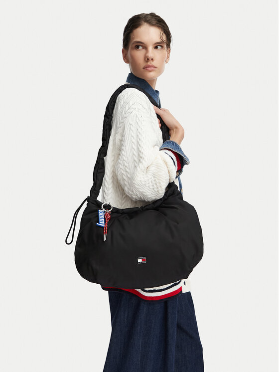 Tommy Jeans Τσάντα Tommy Jeans Tjw Icon Charms Hobo AW0AW18783 Μαύρο