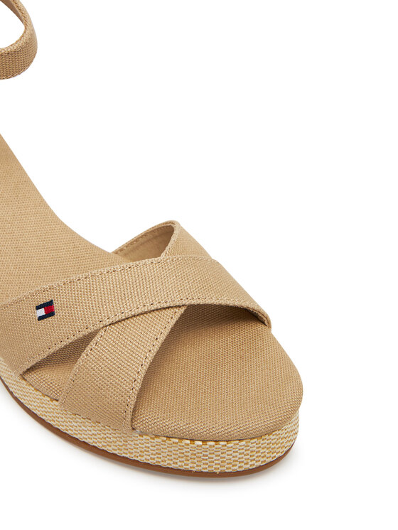 Tommy Hilfiger Espadrilės Tommy Hilfiger Flag Criss-Cros Mid Wedge Espad FW0FW08481 Smėlio