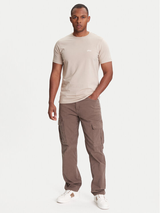 Guess Guess Póló M4GI70 KC9X0 Bézs Slim Fit
